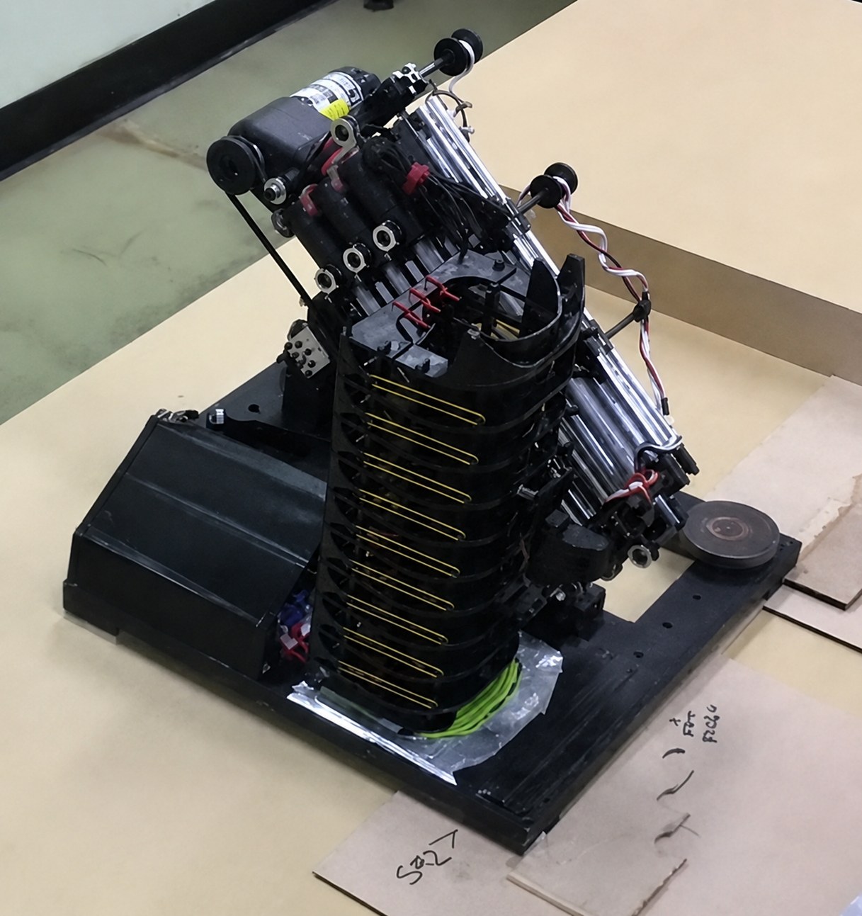 Completed Warman cascading crane on the competition table
