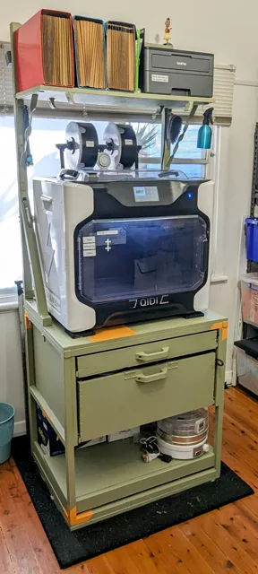 QIDI I-FAST printer on its completed custom cabinet