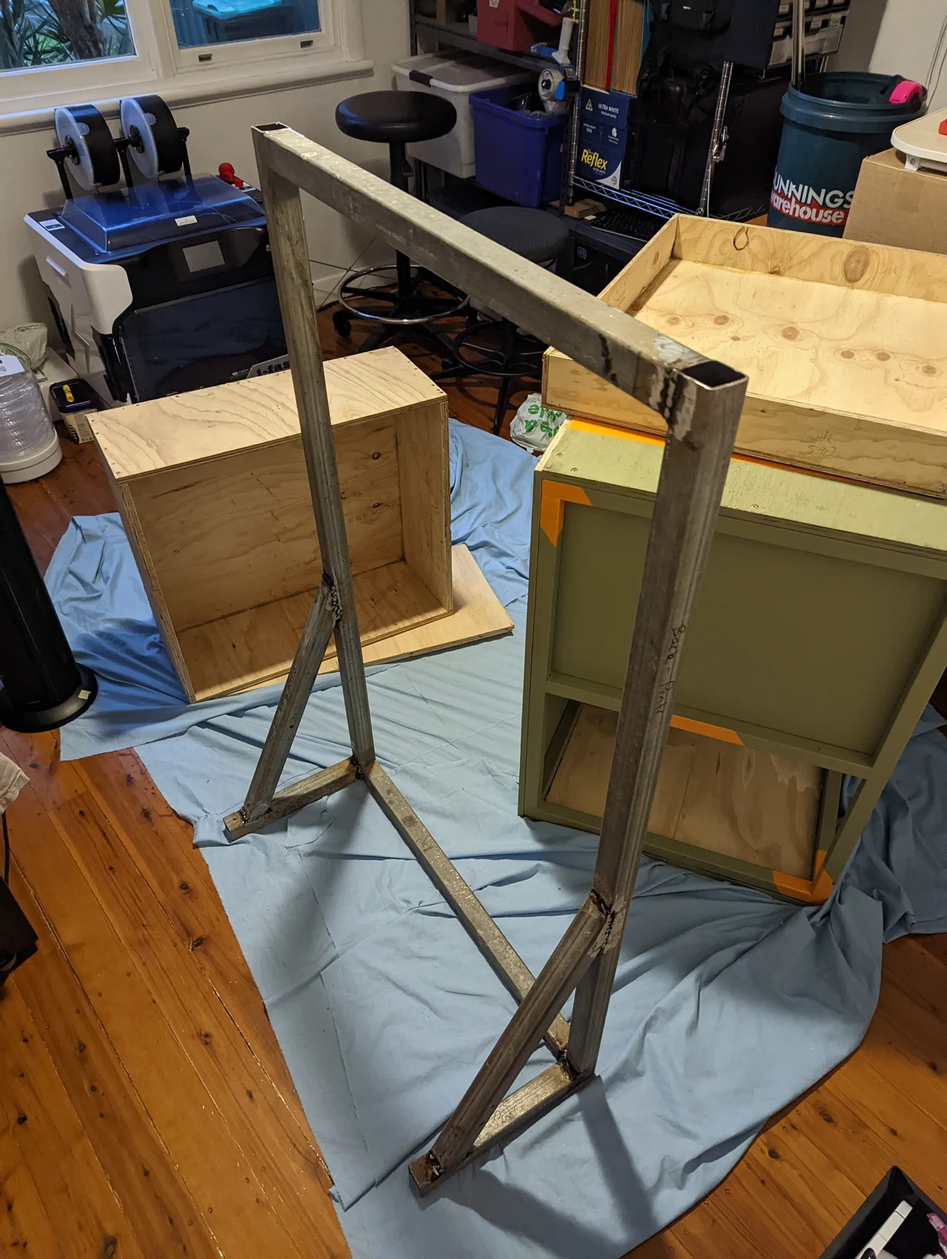 Cabinet during construction — view 2